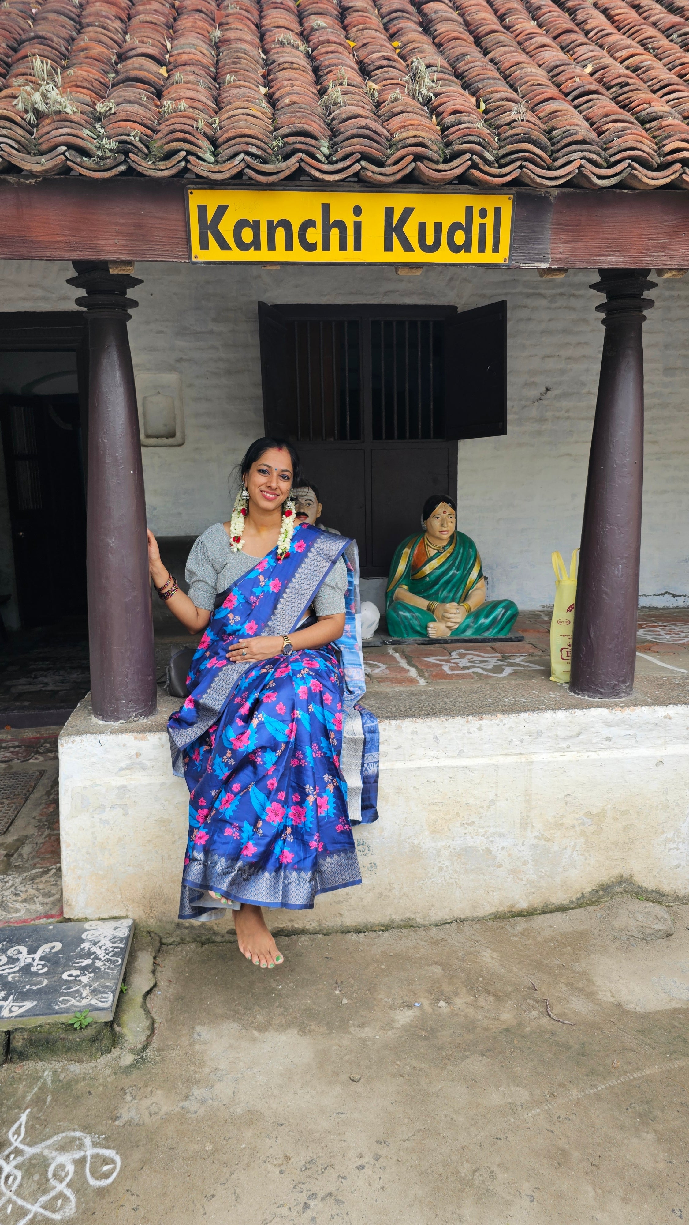 Brinjal Purple Silk Saree with Grey Border