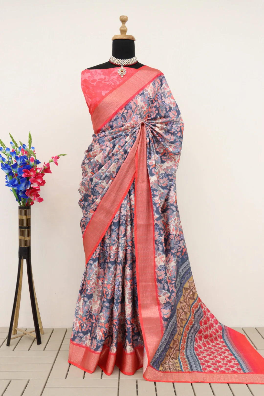 Multicolor Printed Saree