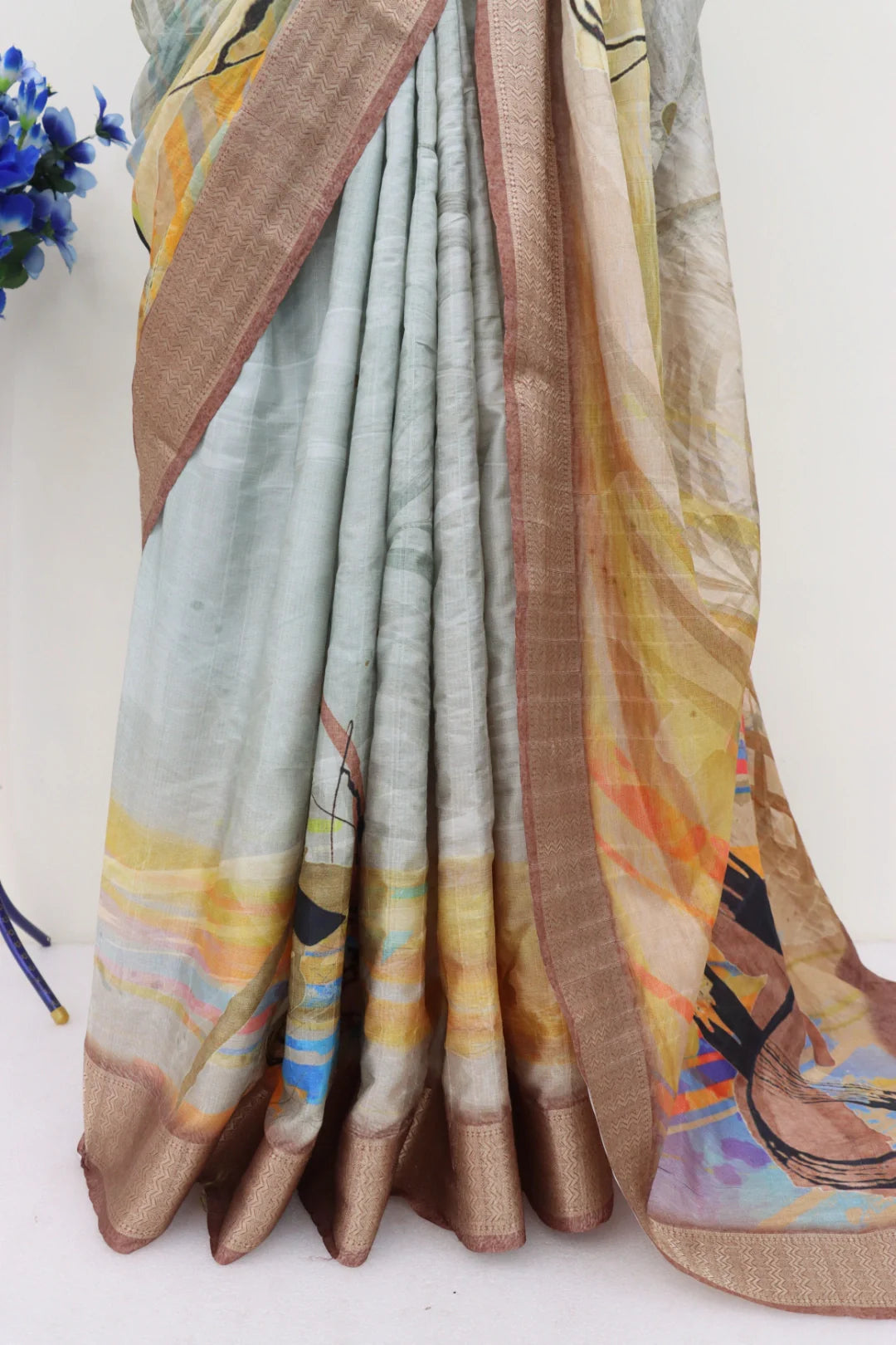 Grey Dola Silk saree