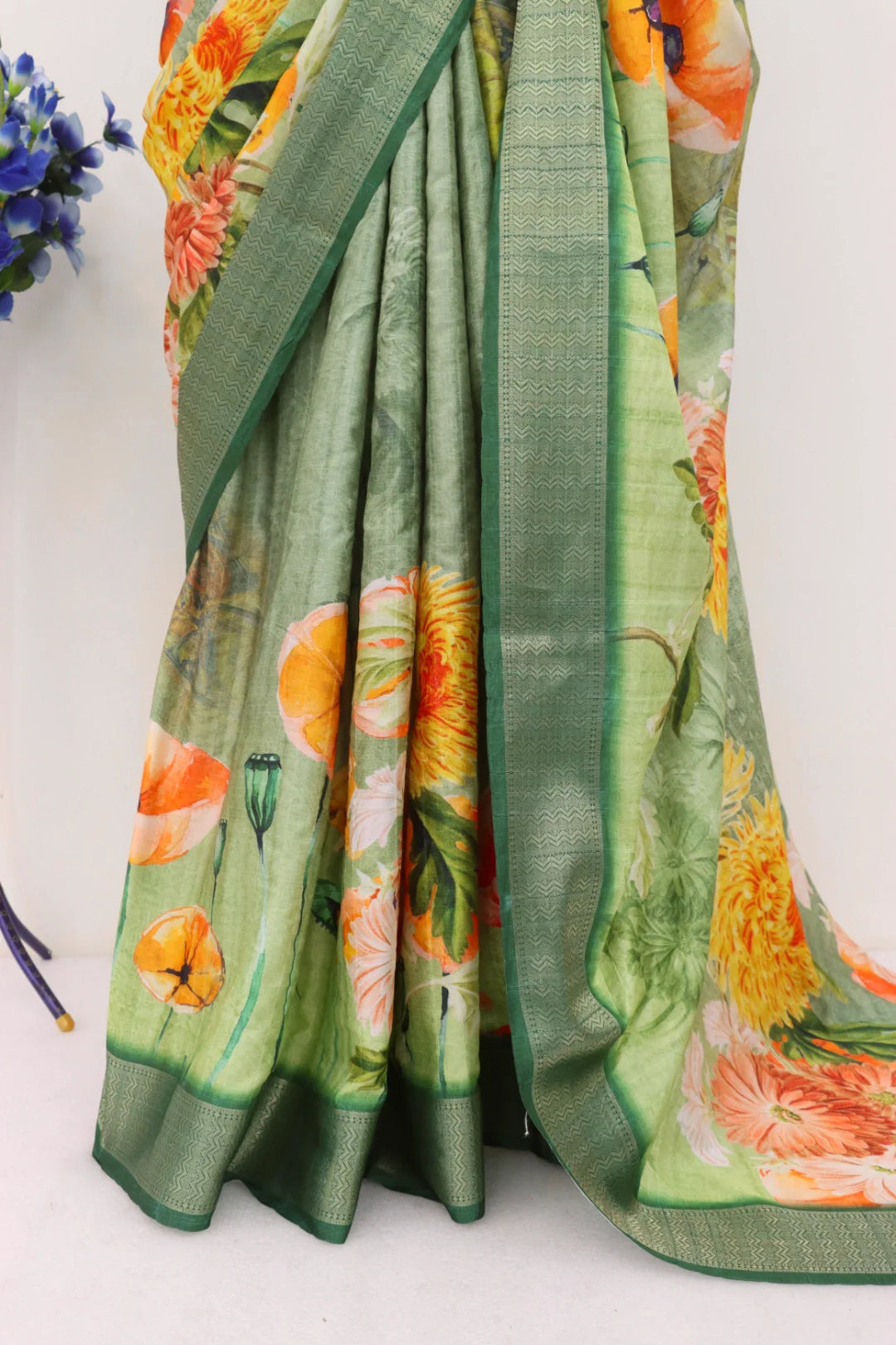 Light Green Dola Silk Saree