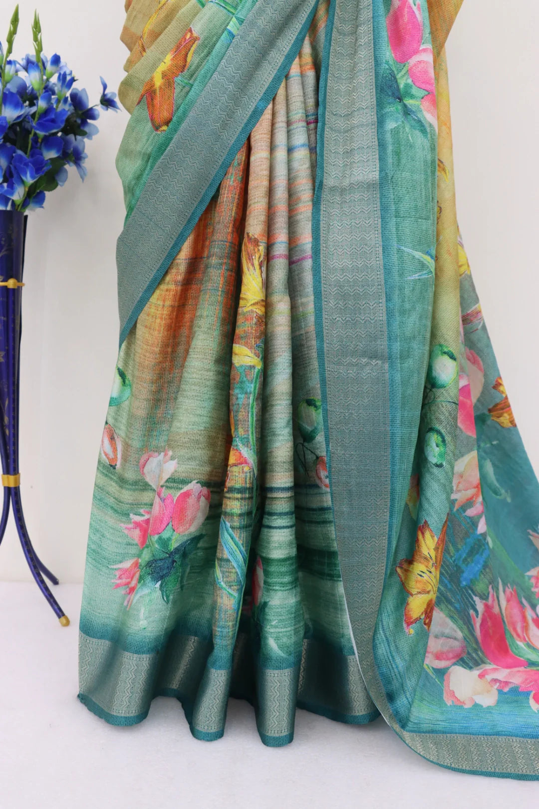 Multicolor Dola Silk Saree