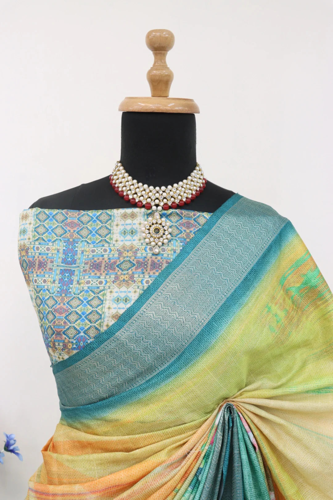 Multicolor Dola Silk Saree