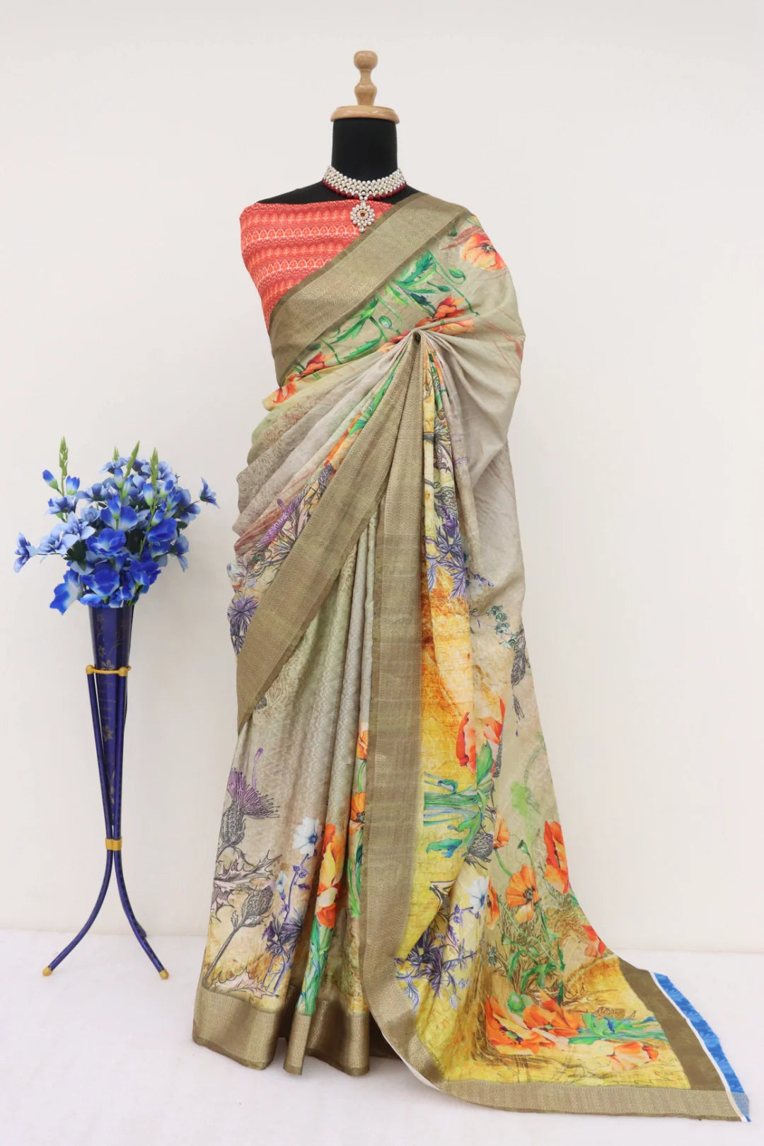 Golden Dola Silk Saree