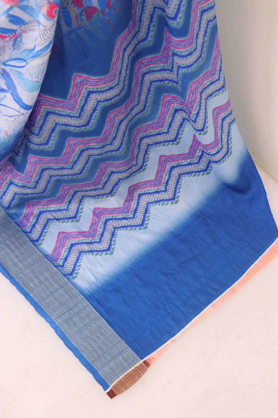 Sky Blue Dola Silk Saree