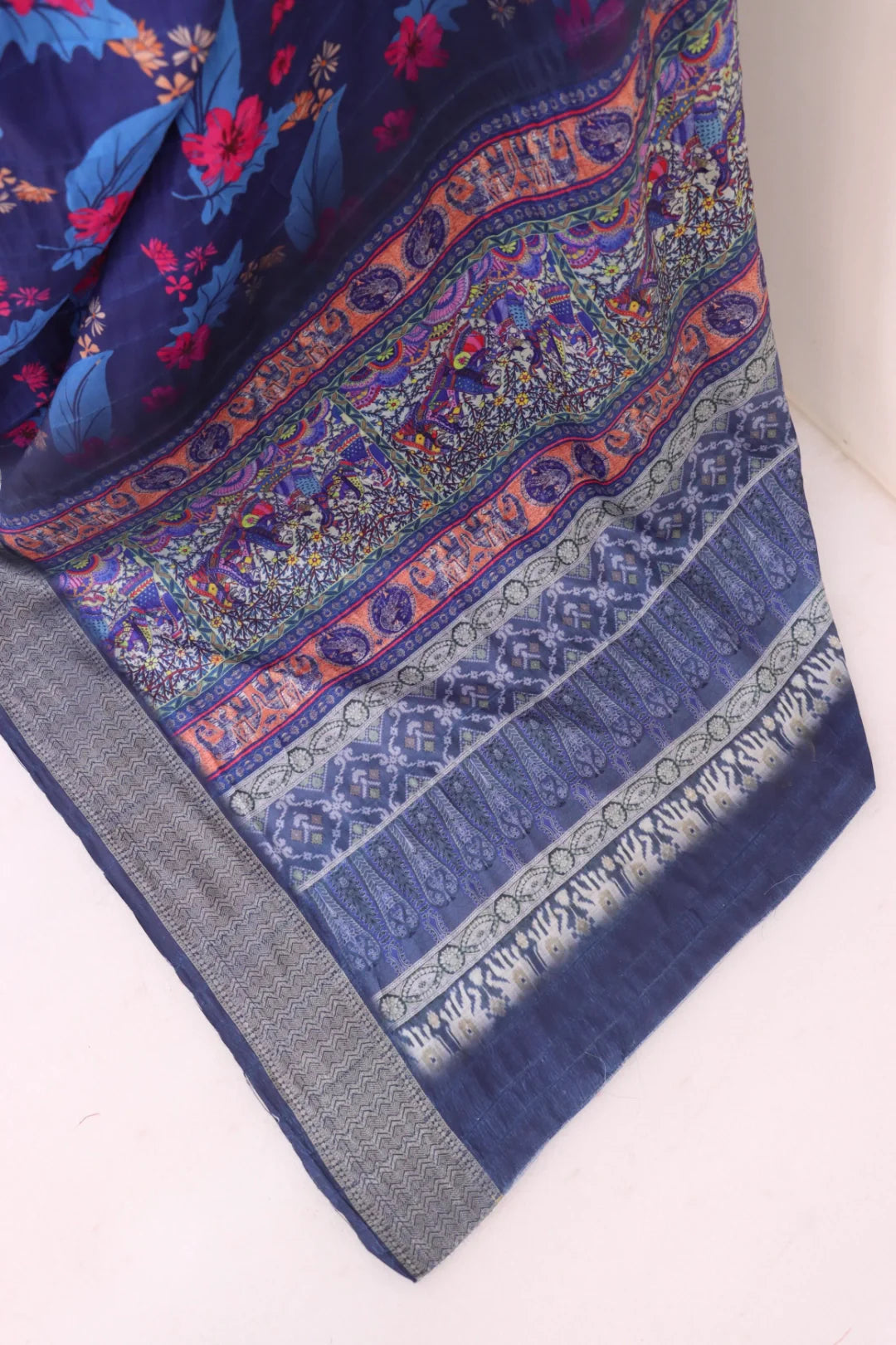 Brinjal Purple Silk Saree with Grey Border