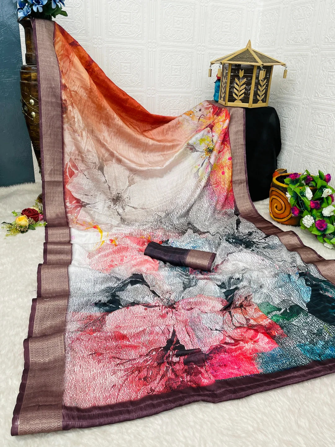 Maroon Colour Silk Saree