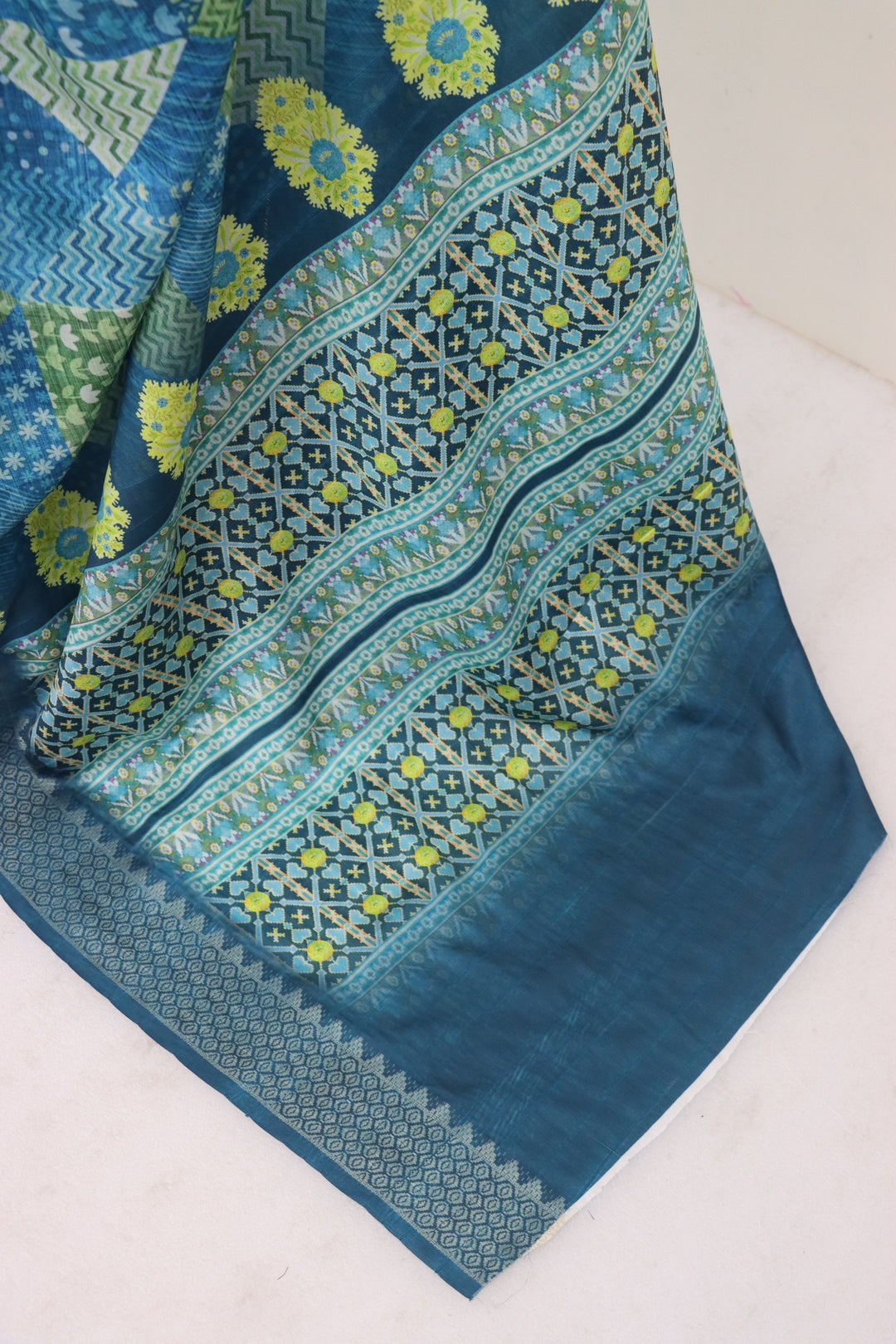 Peacock Blue Silk Saree