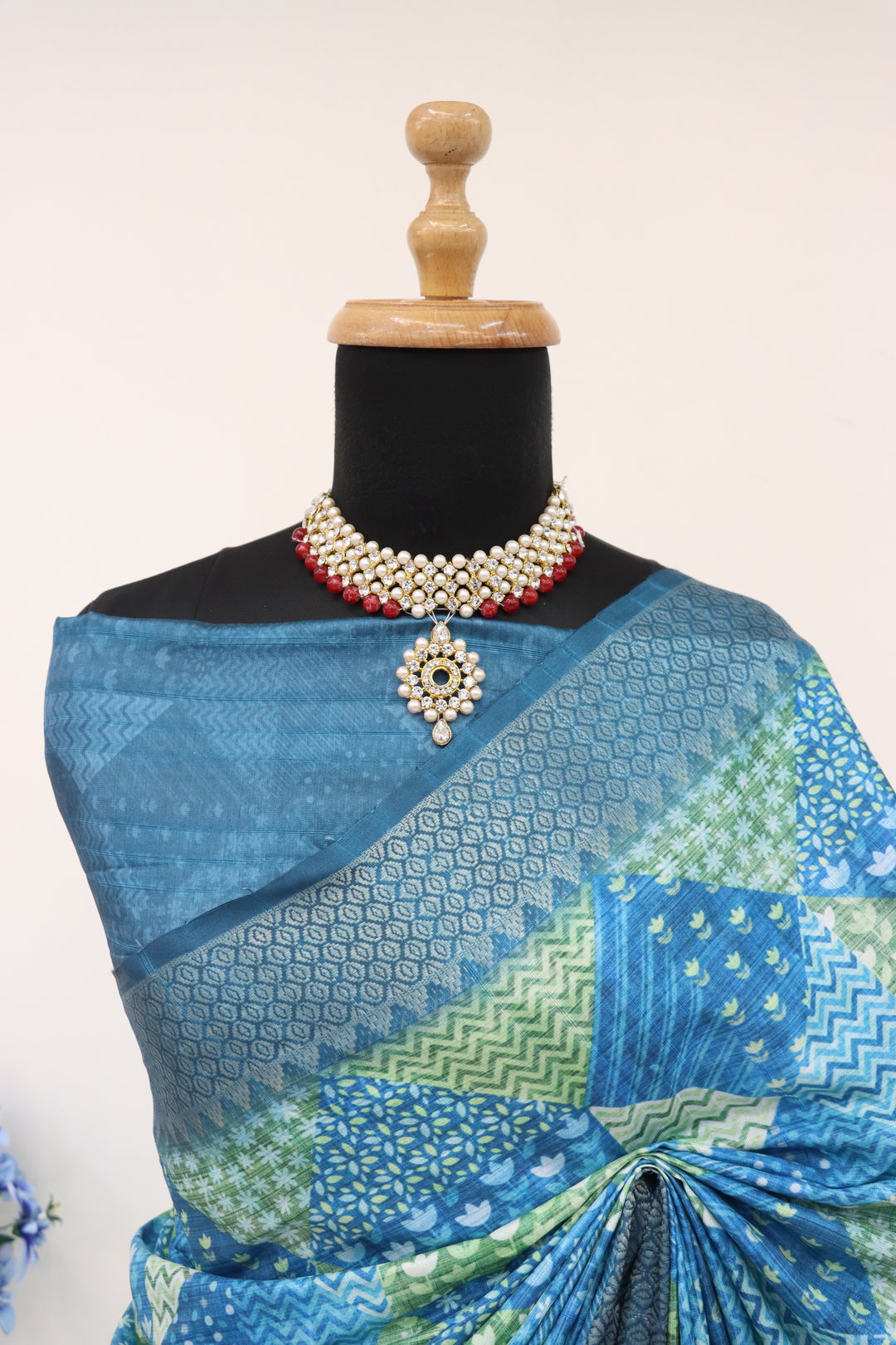 Peacock Blue Silk Saree