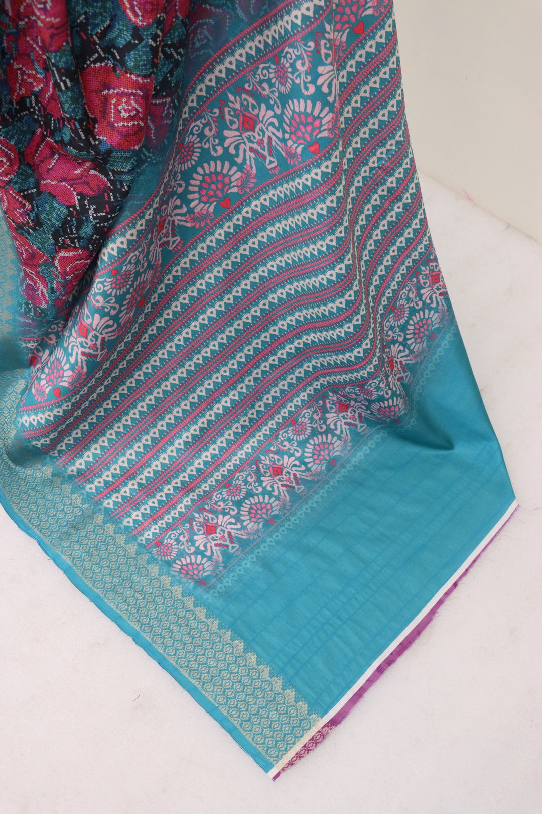 Aqua Blue Silk Saree