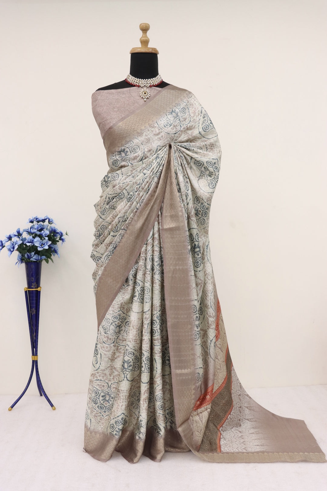 Light Grey Colour Saree