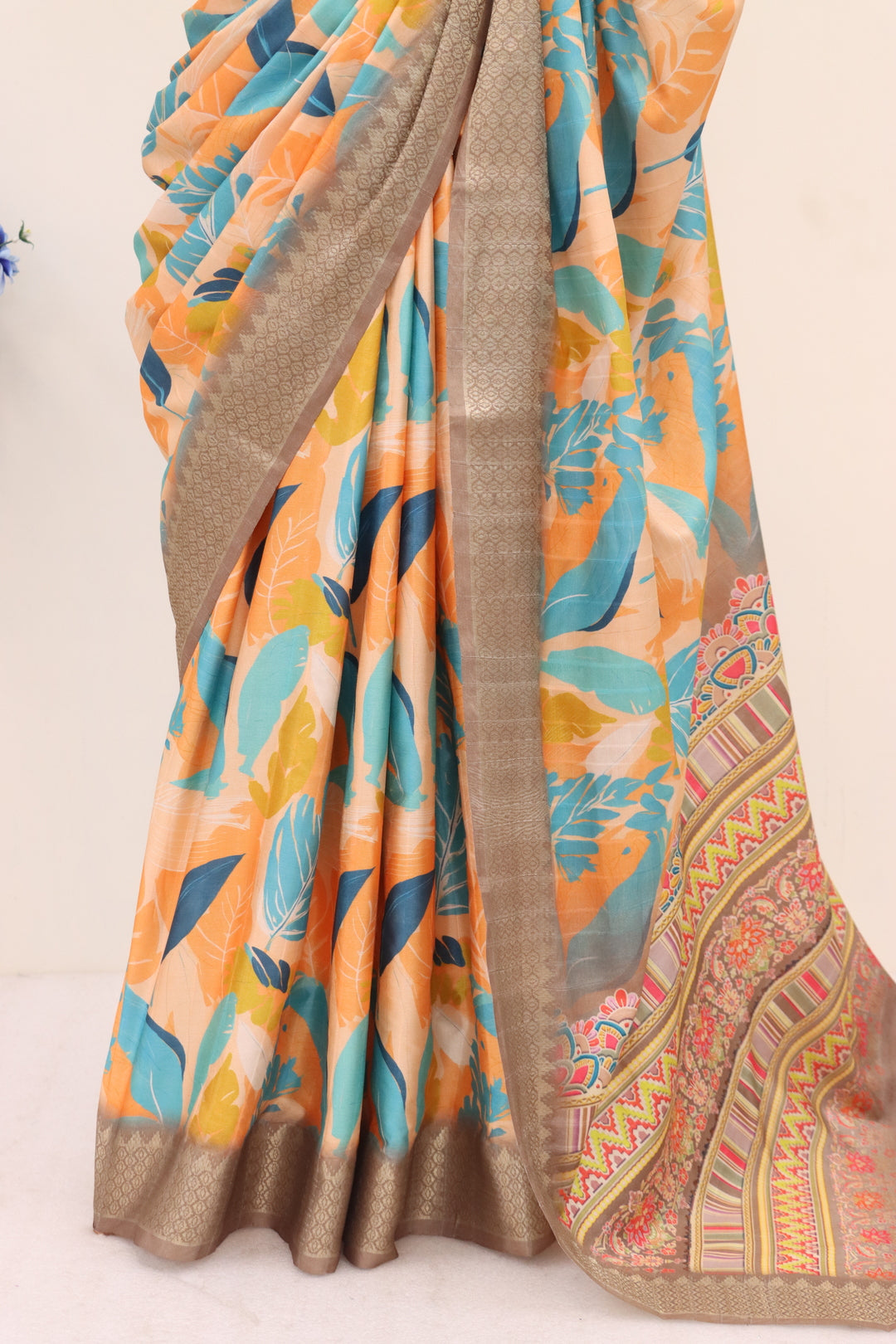 Light Brown Printed Saree