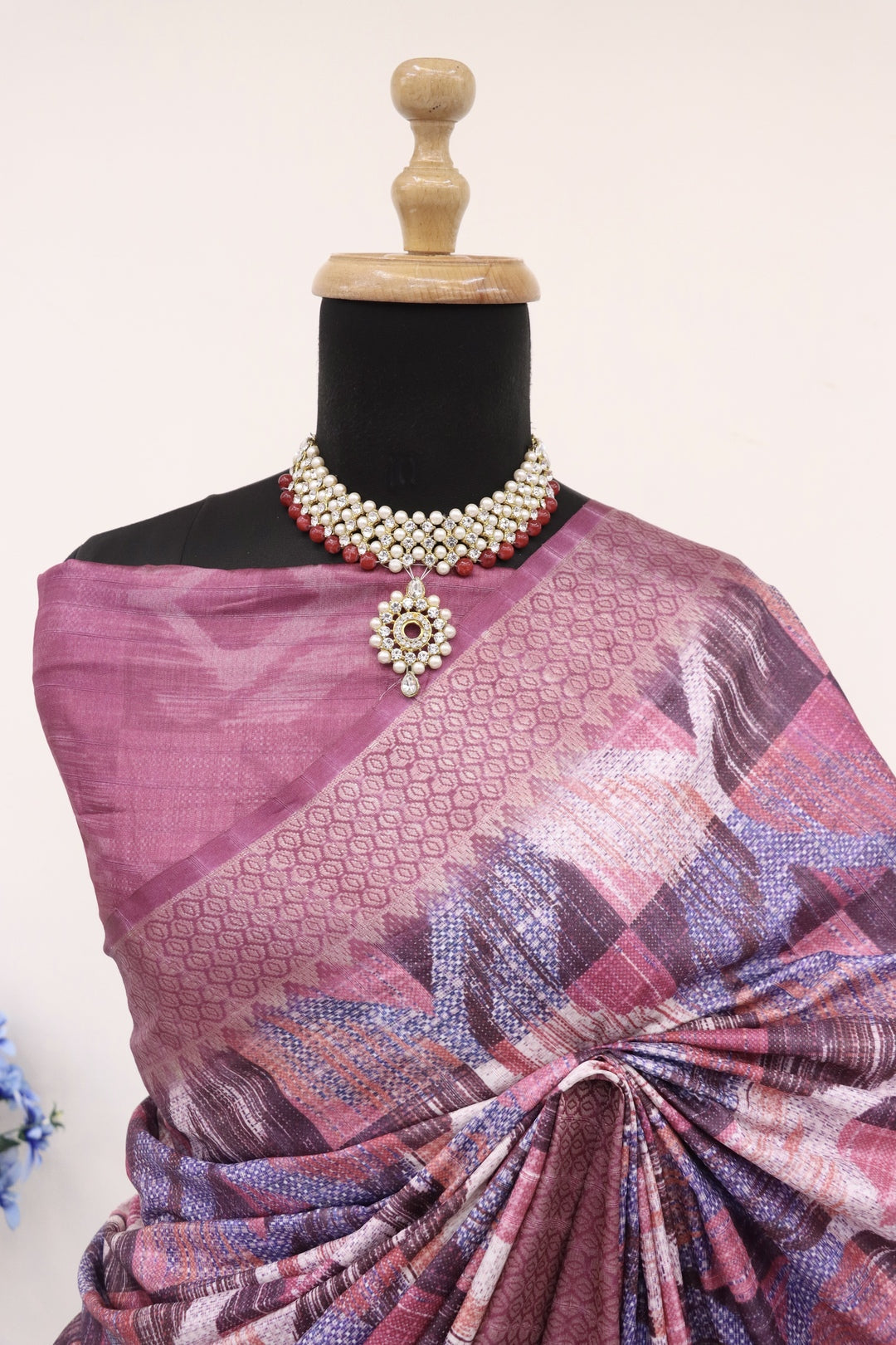 Purple printed Saree