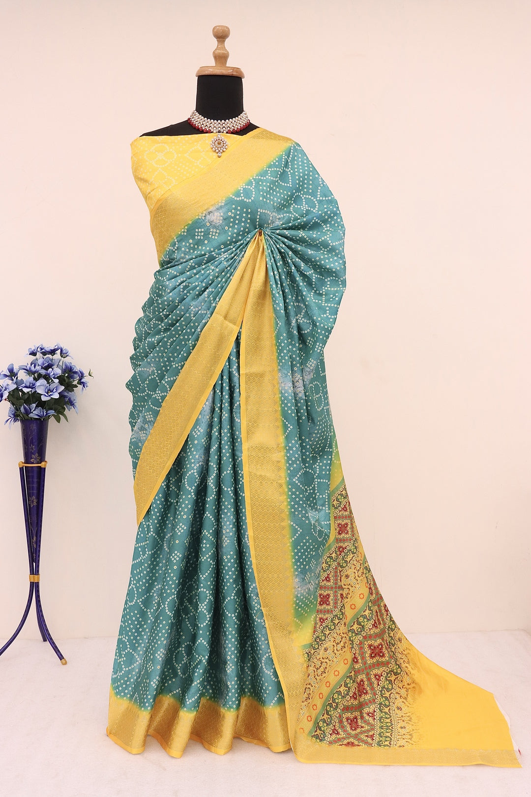 Green Yellow Silk Saree