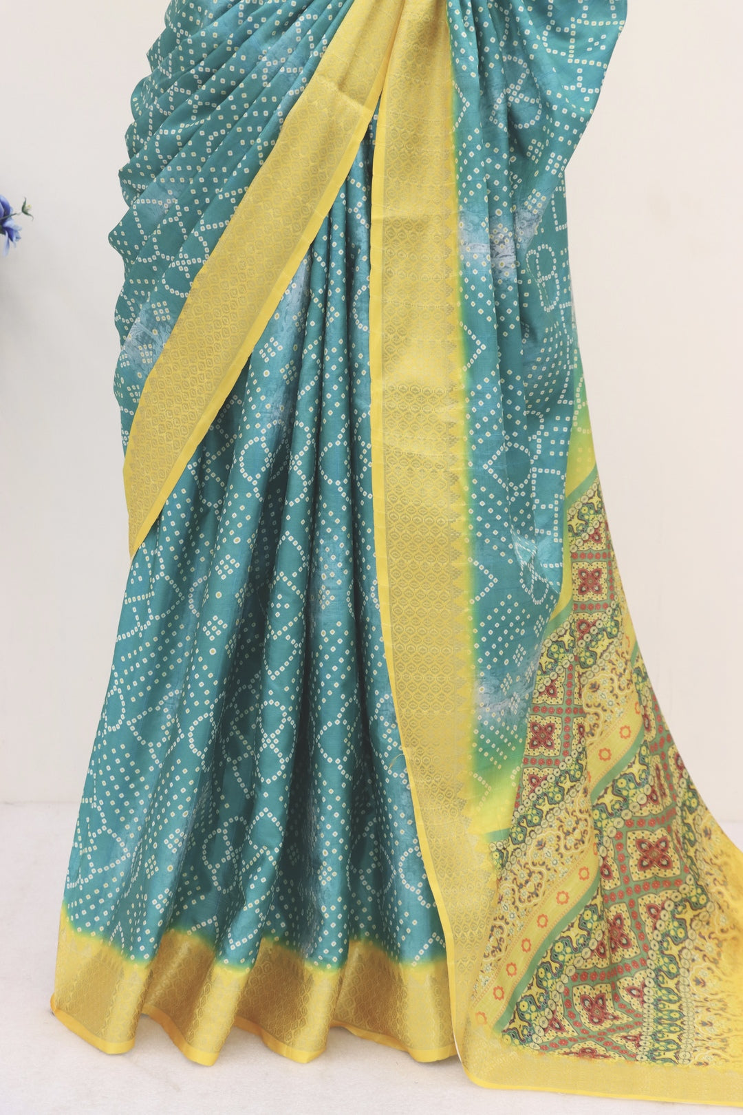 Green Yellow Silk Saree