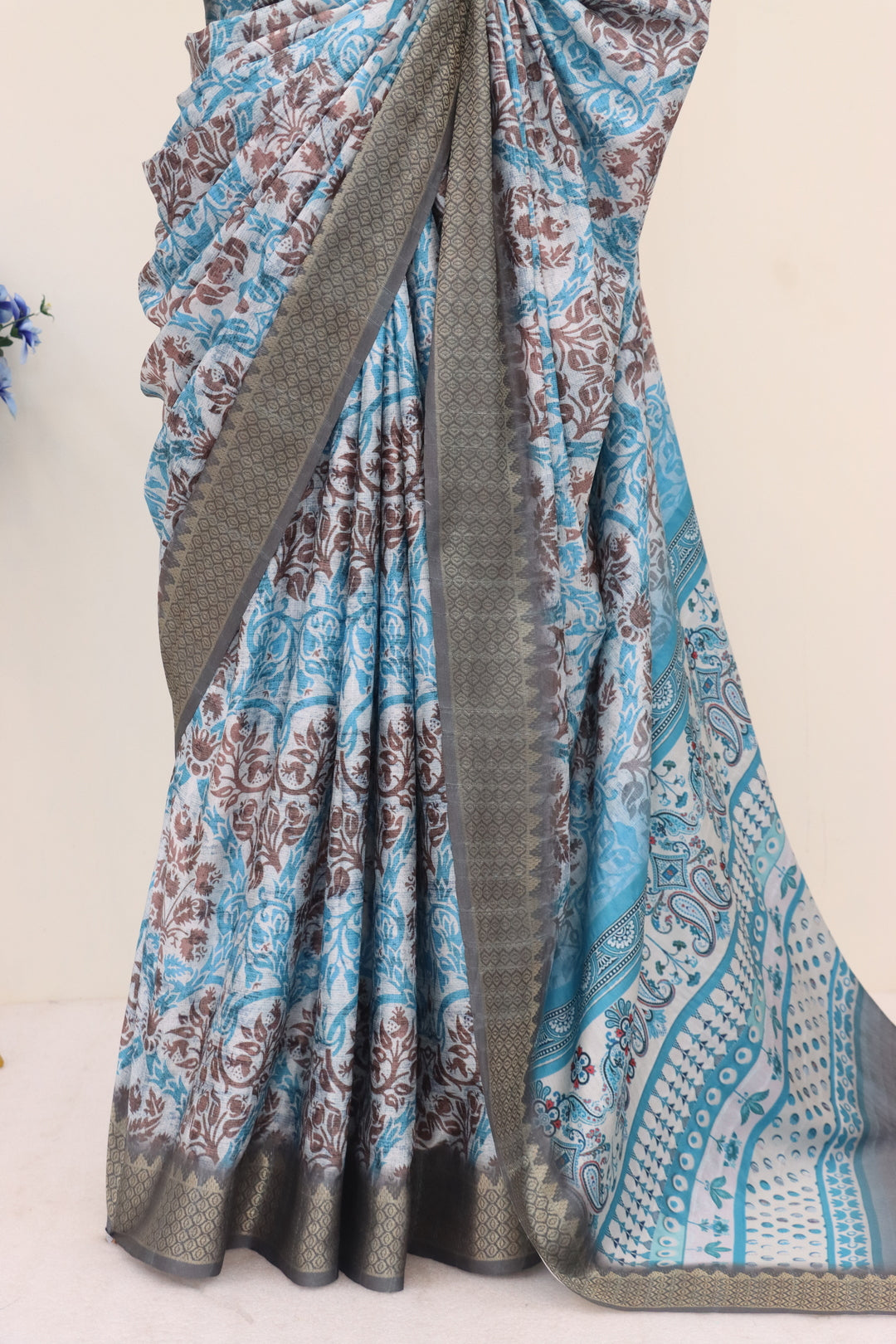 Light Blue Printed Saree