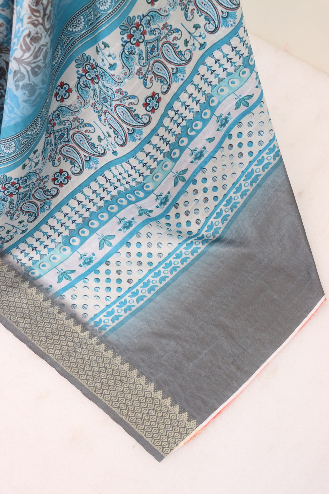 Light Blue Printed Saree