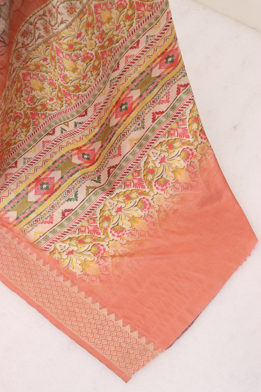 Light Orange Printed Saree