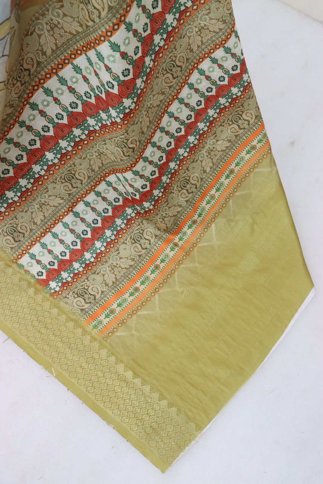 Olive Green Silk Saree