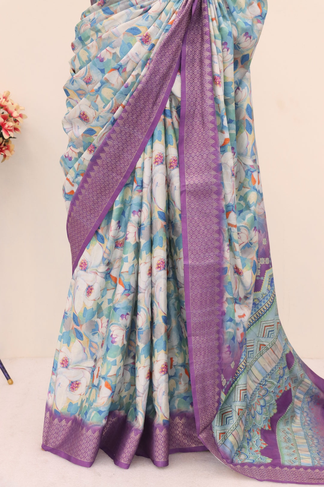 Purple Printed Saree