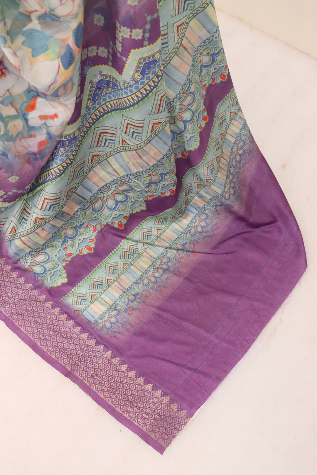 Purple Printed Saree