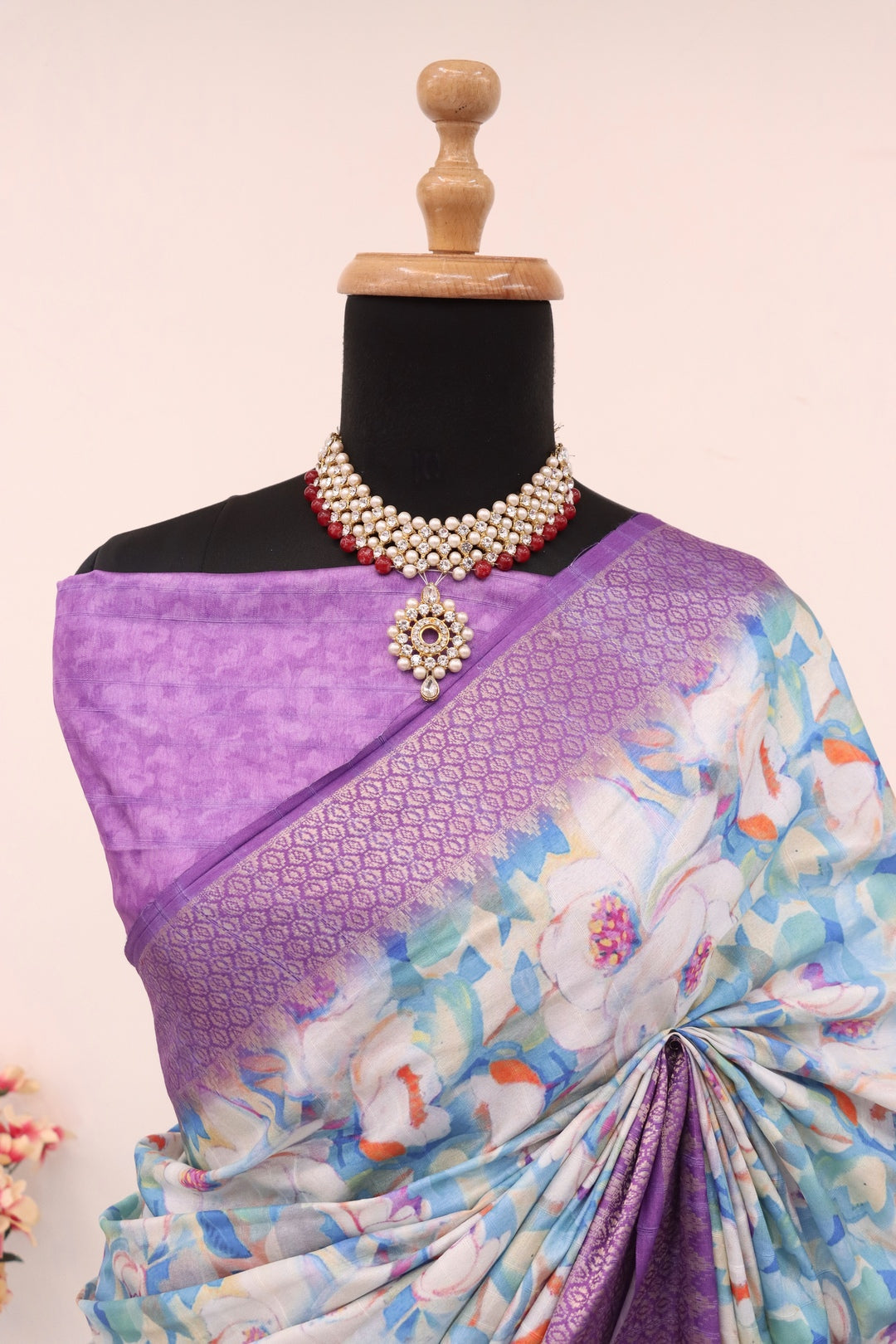 Purple Printed Saree