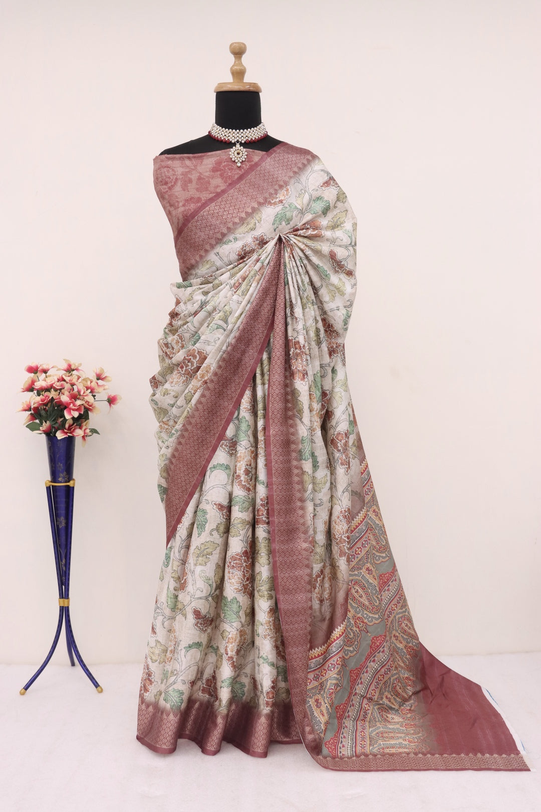 Dark Brown Silk Saree