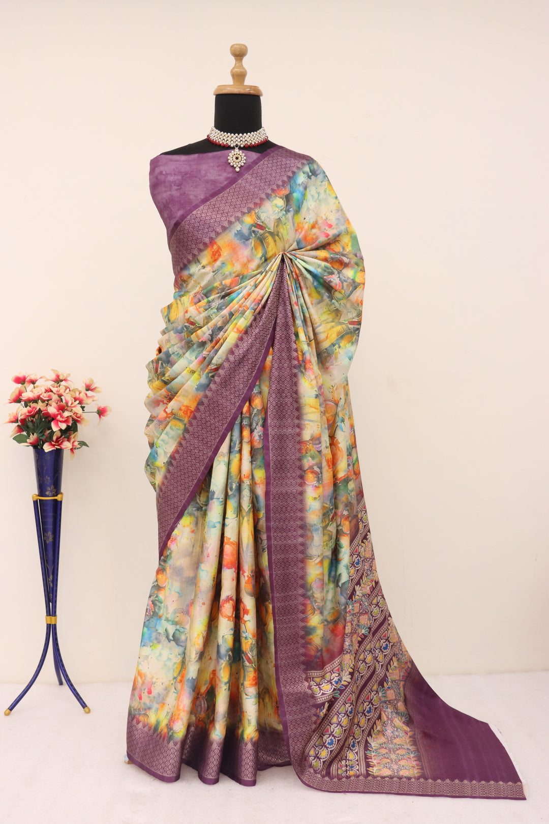 Light Purple Printed Saree