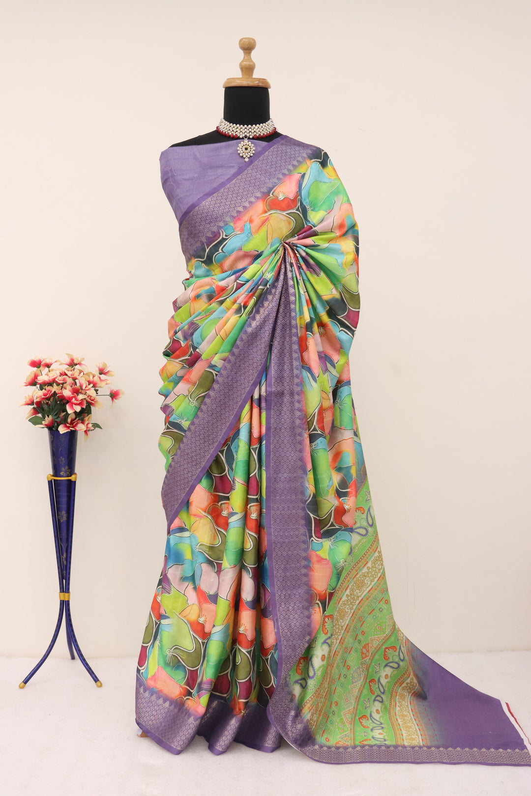 Lavender Silk Saree