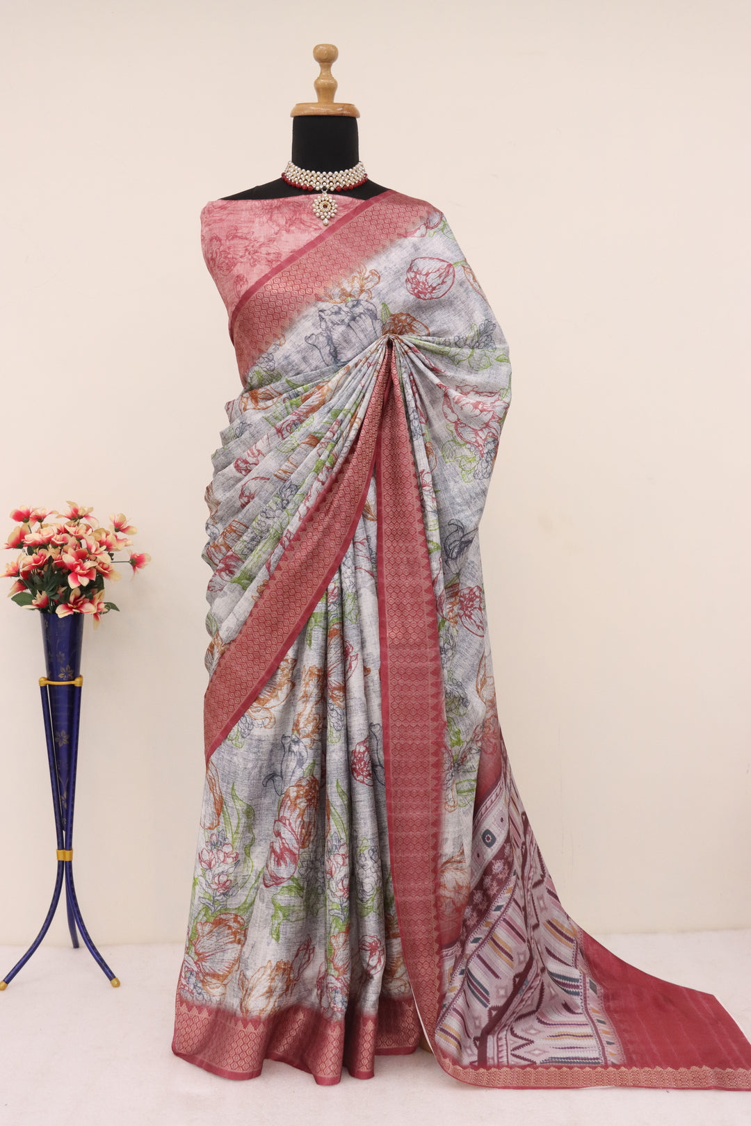 Maroon Colour Silk Saree