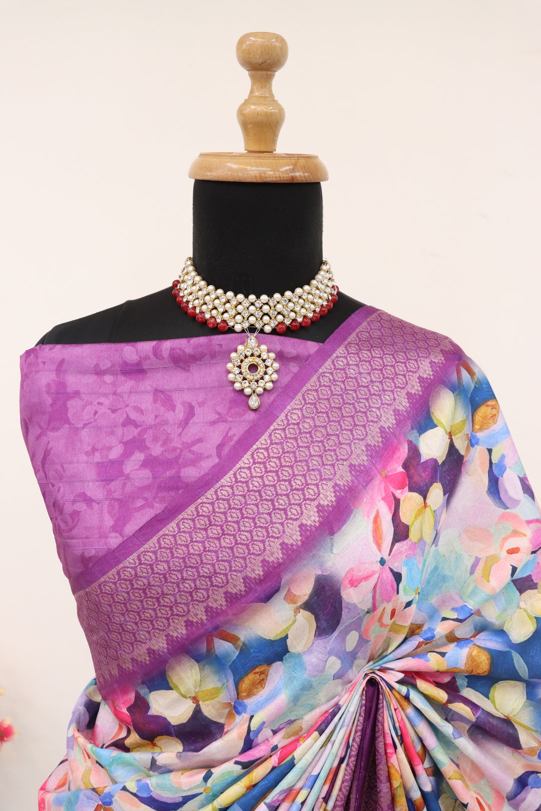 Purple Printed Saree