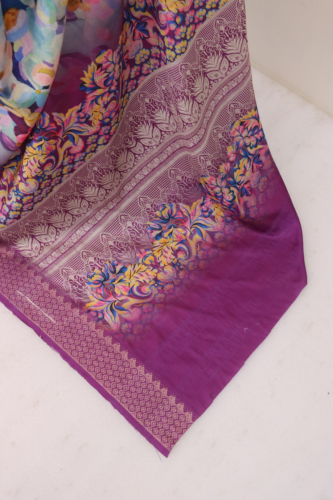 Purple Printed Saree