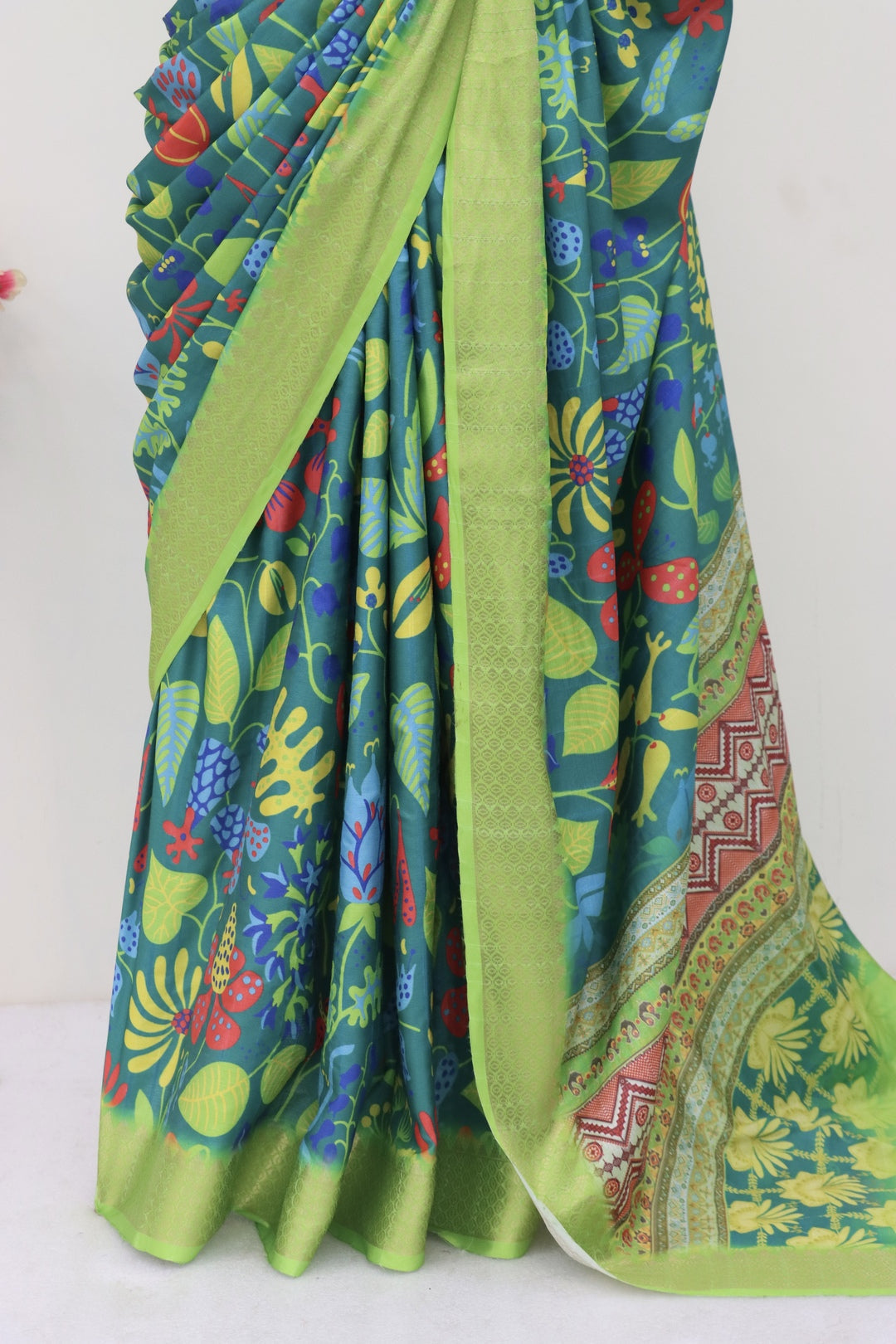 Light Green Printed Saree