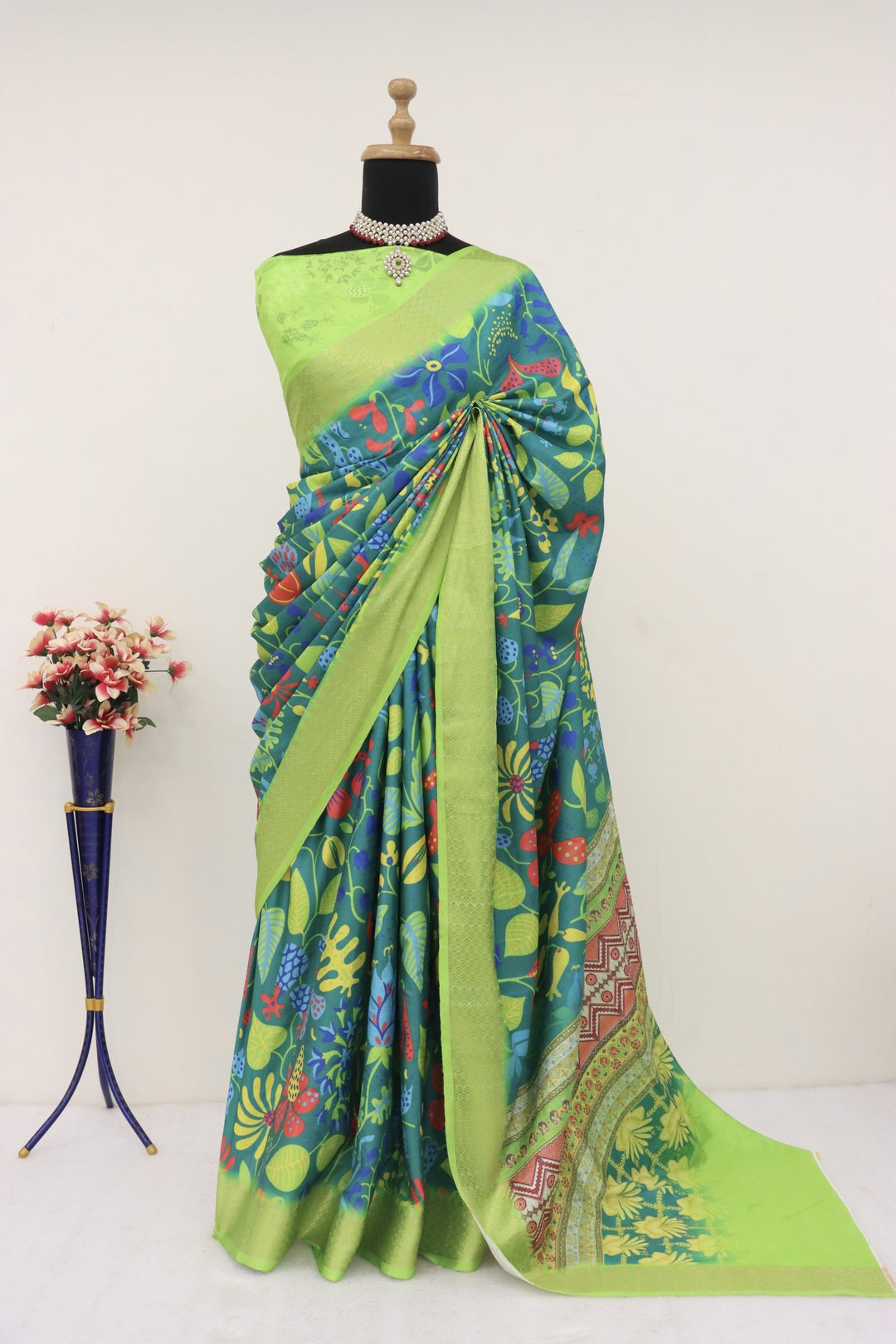 Light Green Printed Saree