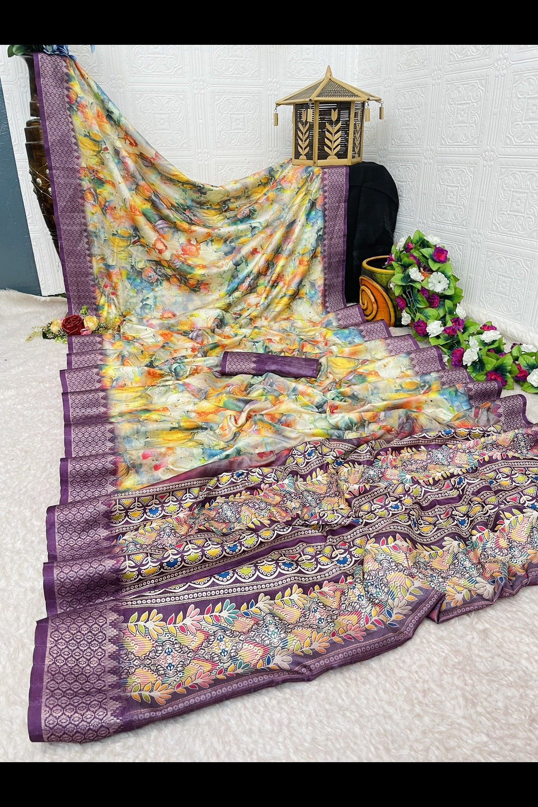 Light Purple Printed Saree