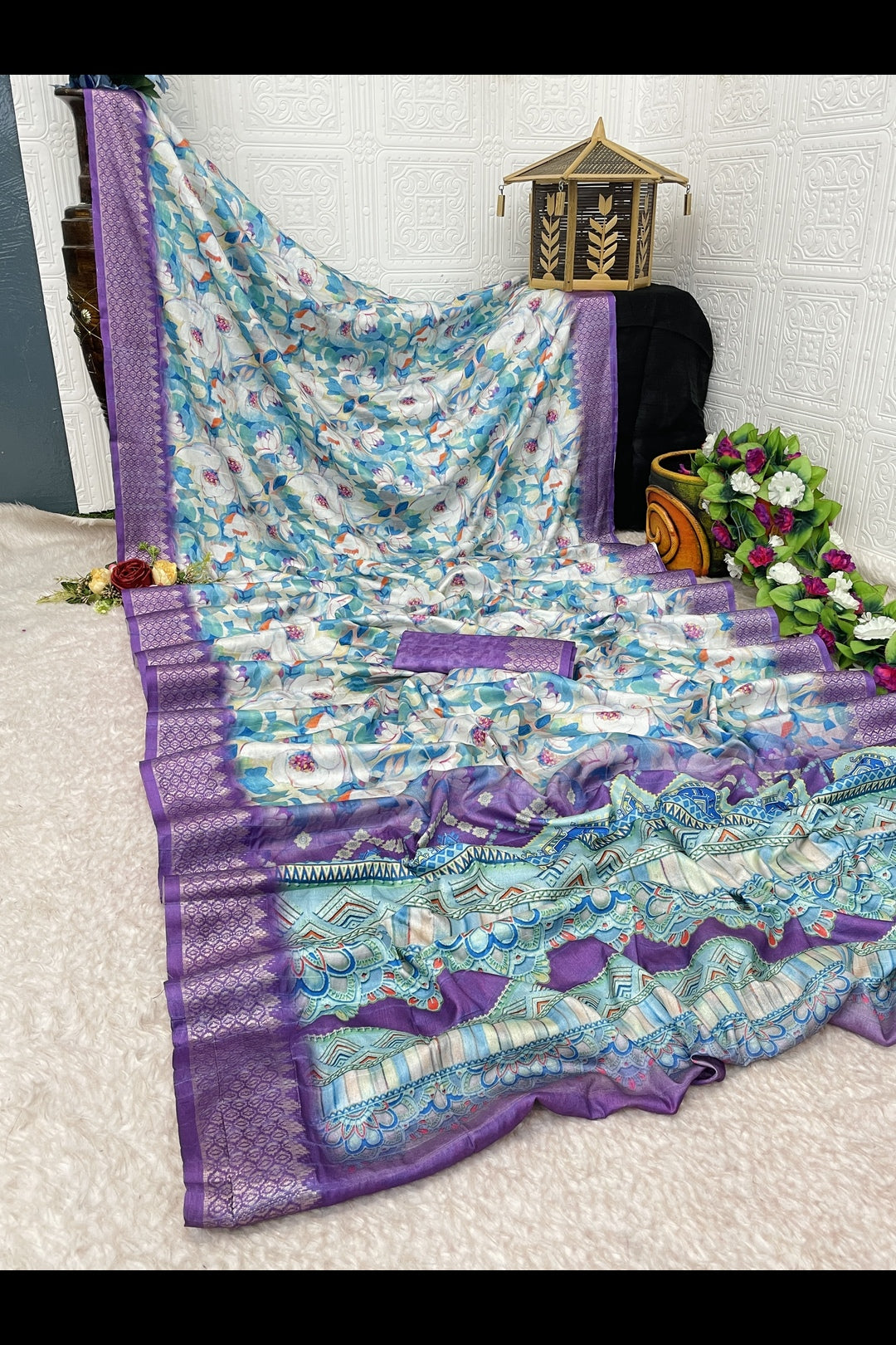 Purple Printed Saree