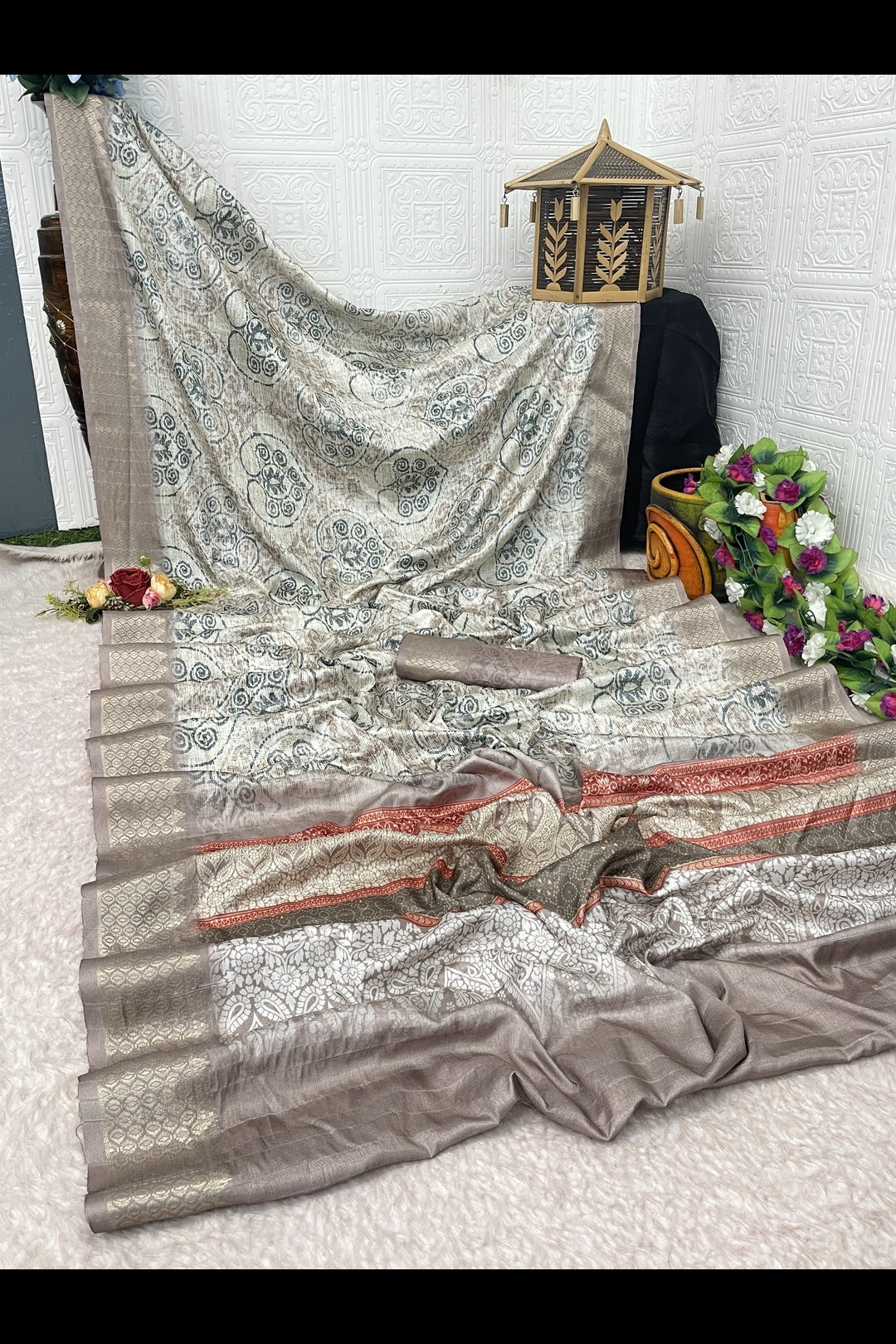 Light Grey Colour Saree