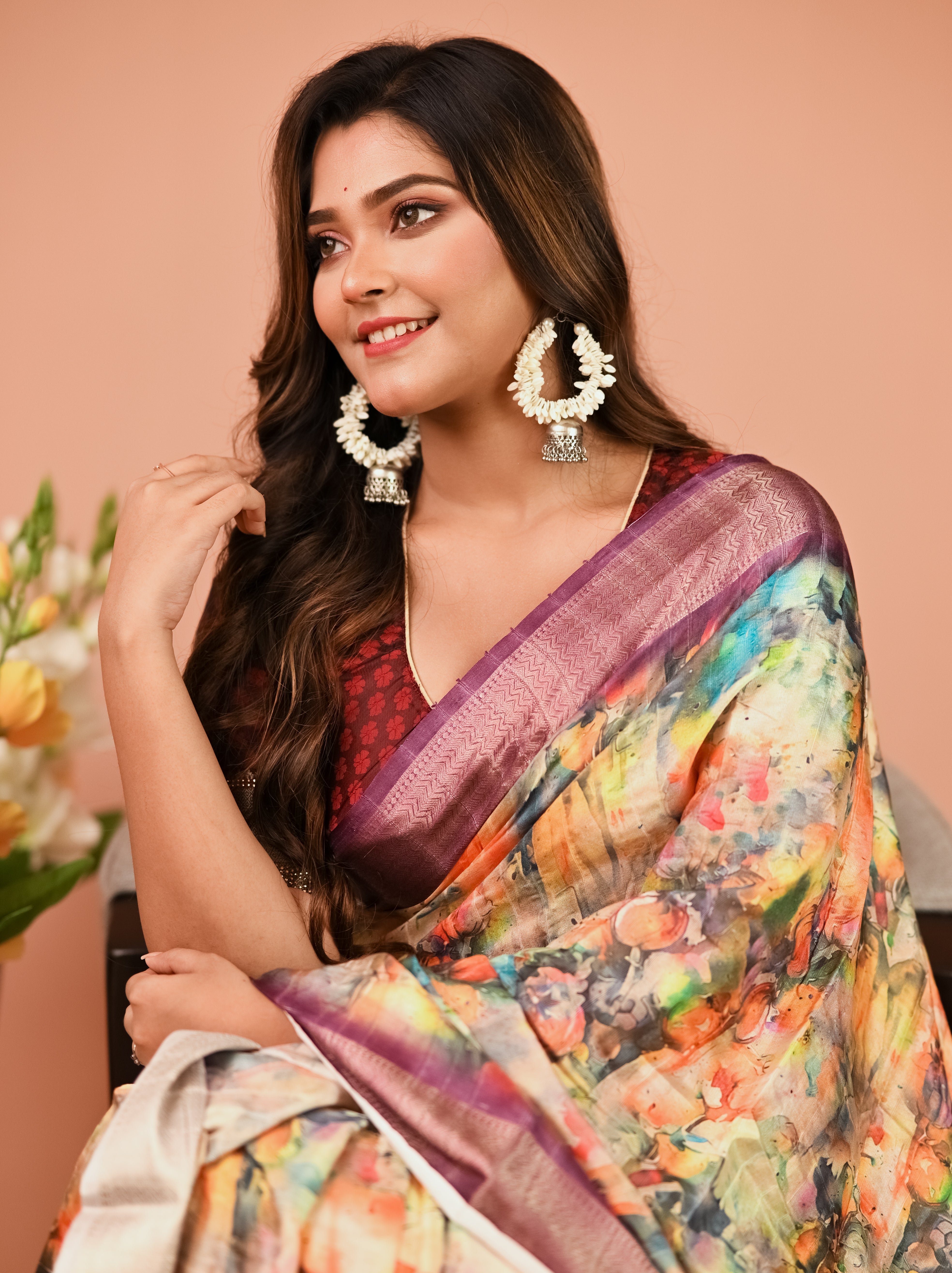 Light Purple Printed Saree