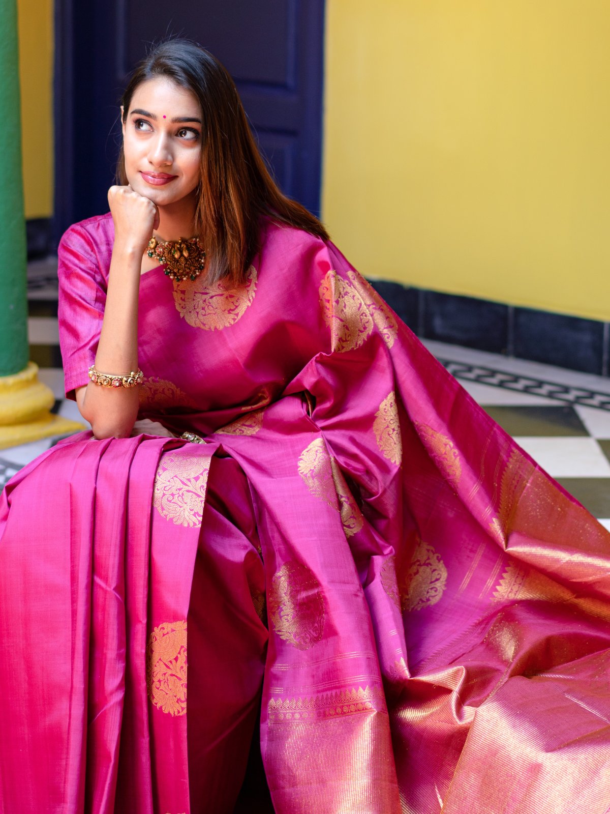 Transcendent Dark Pink Soft Silk Saree With Supernal Blouse Piece