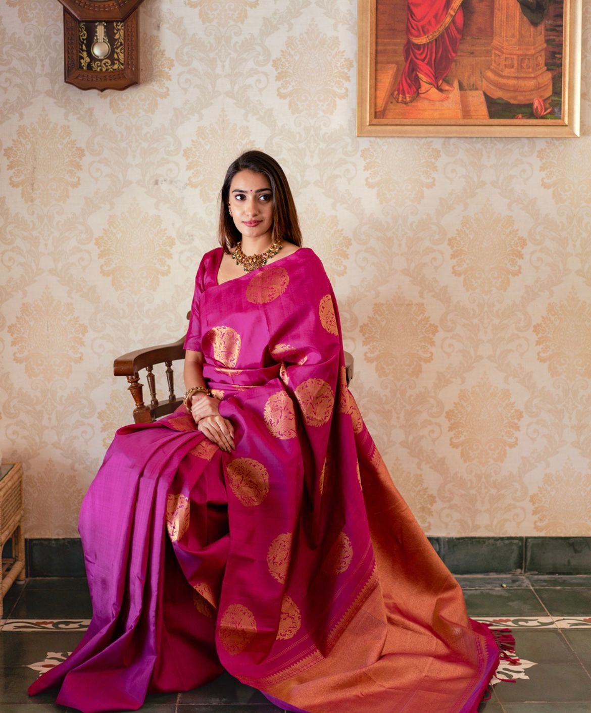 Transcendent Dark Pink Soft Silk Saree With Supernal Blouse Piece