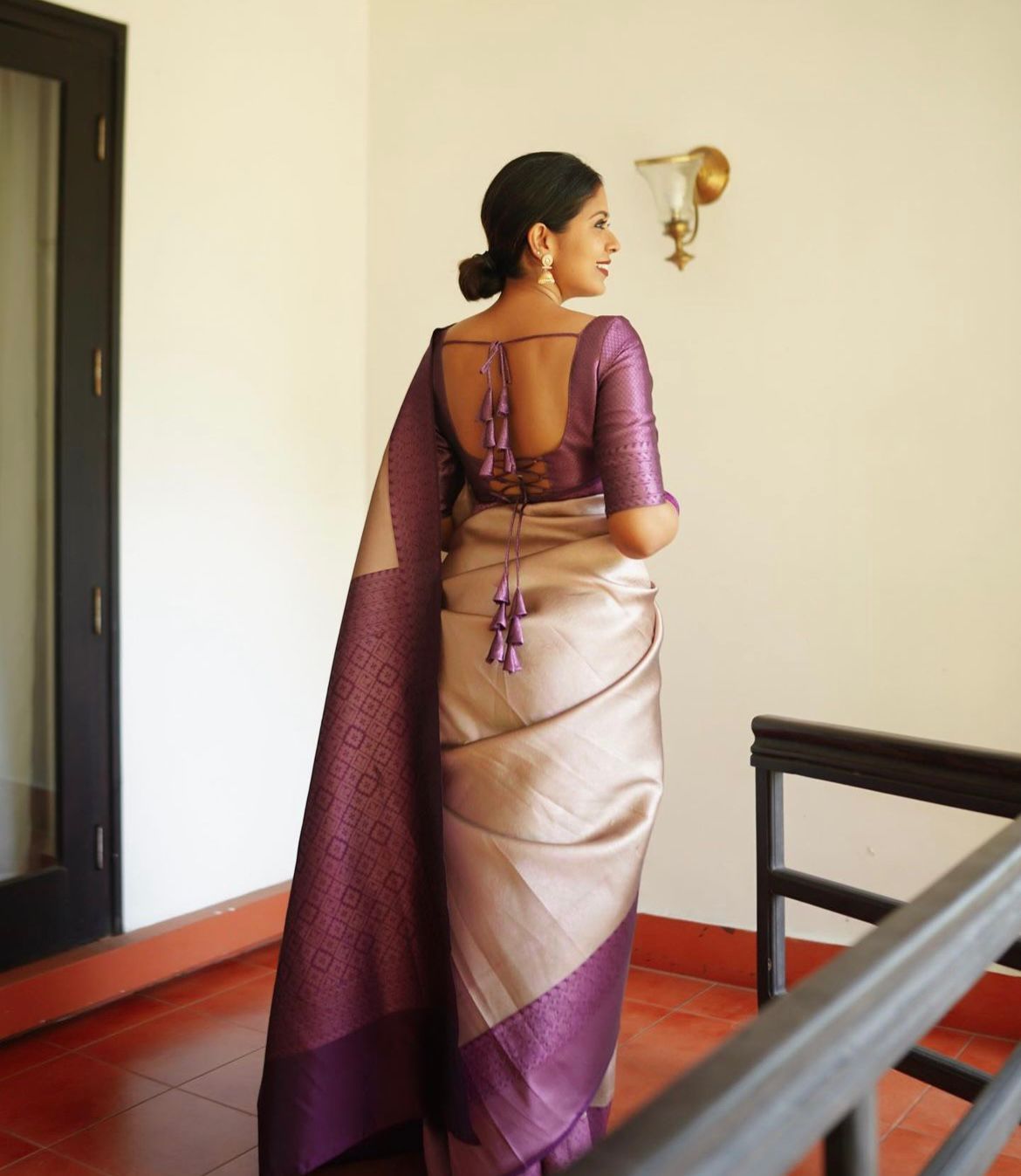 Unequalled Beige Soft Silk Saree With Enchanting Blouse Piece