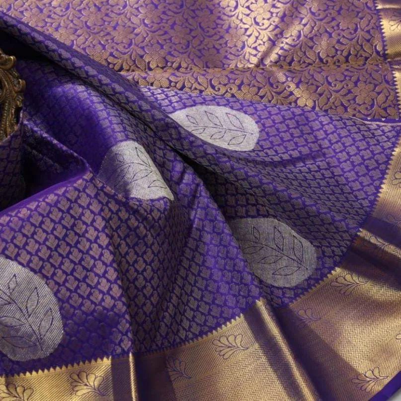 A Glam Royal Blue Soft Silk Saree With Engaging Blouse Piece