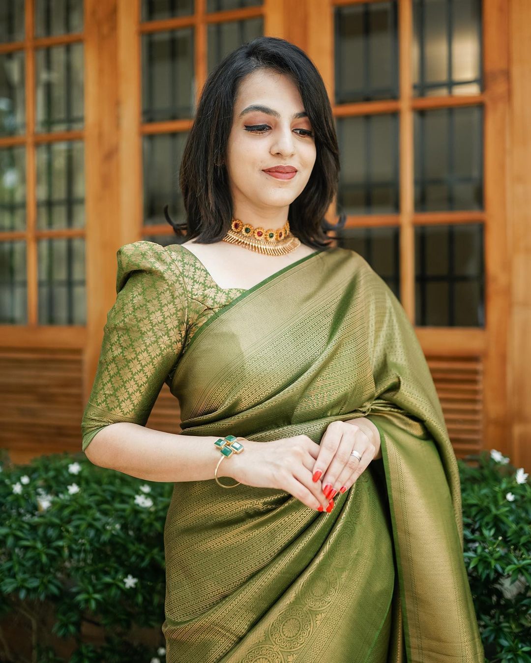 Scintilla Green Soft Silk Saree With Incredible Blouse Piece