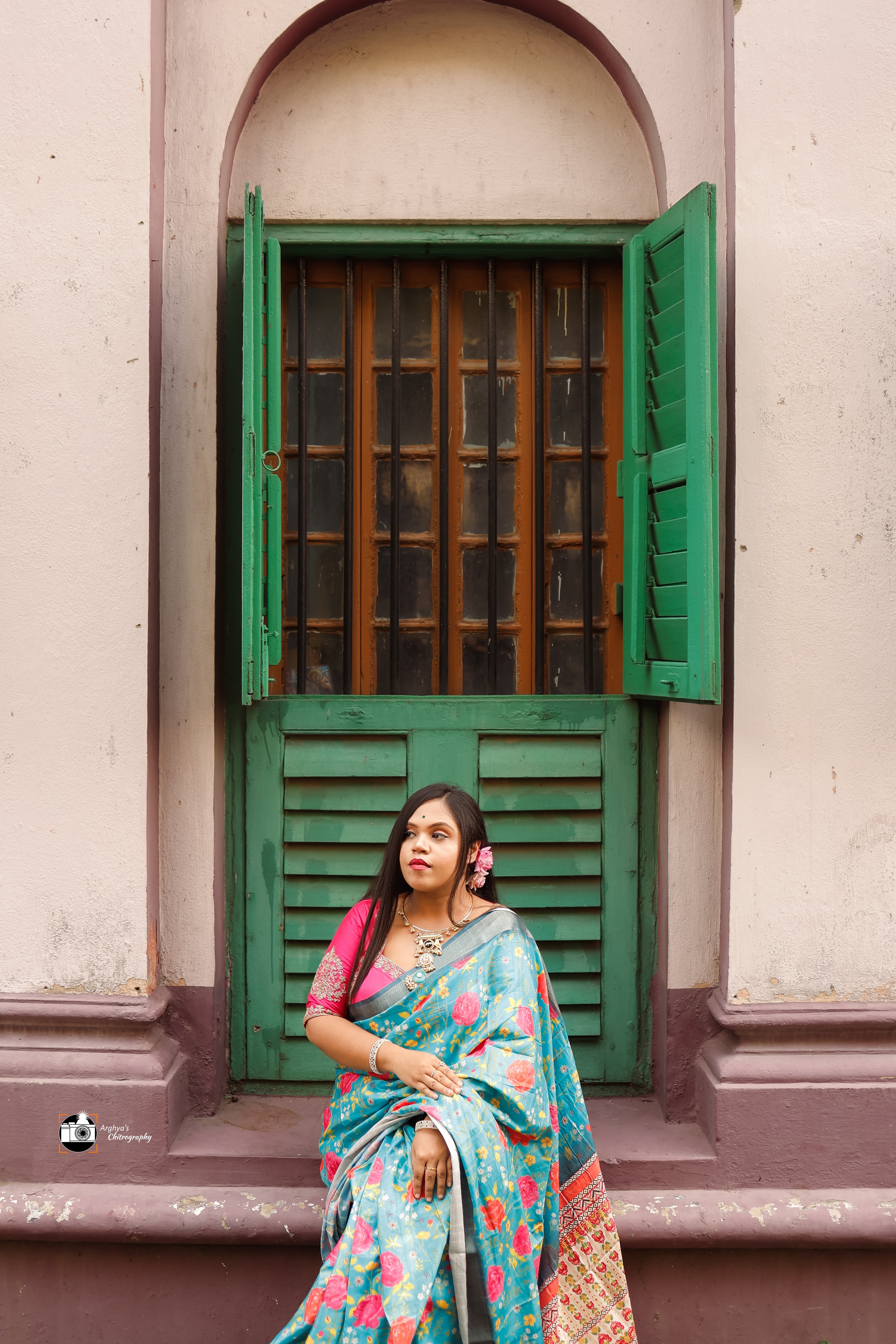 Ocean Blue Silk Saree