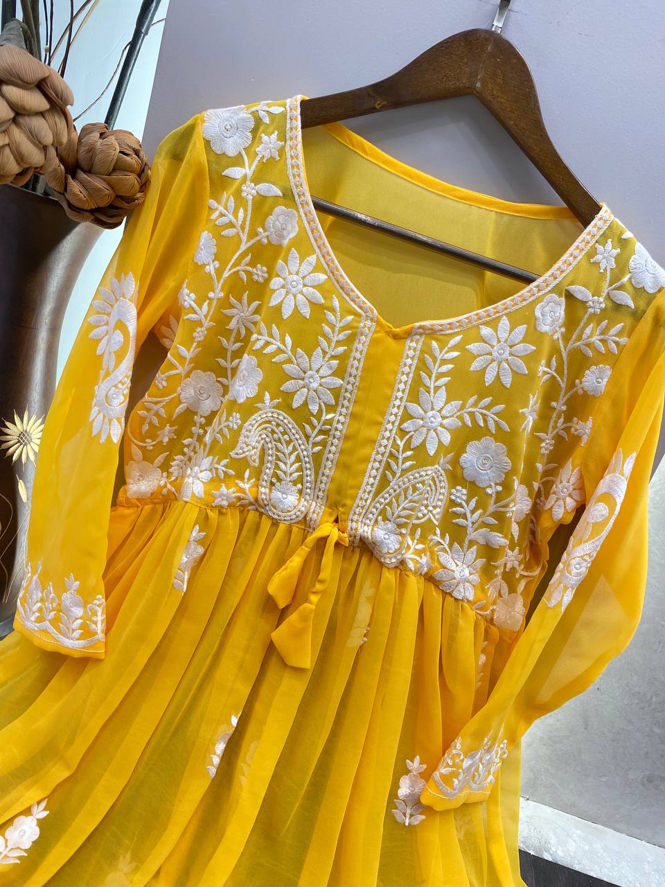 Chikankari - yellow