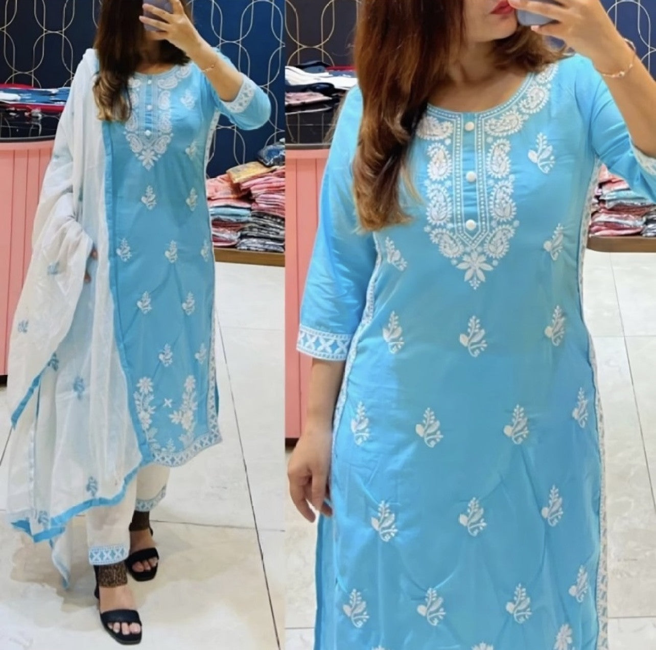 Chikankari - Royal Blue