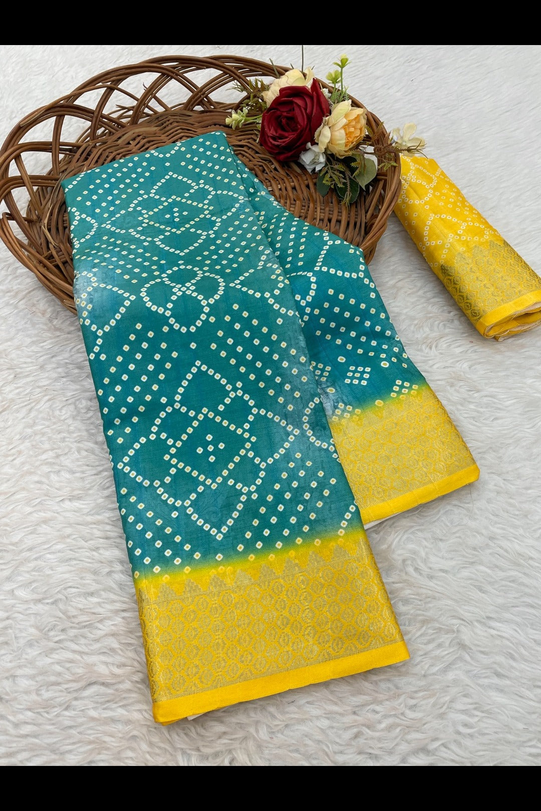 Green Yellow Silk Saree