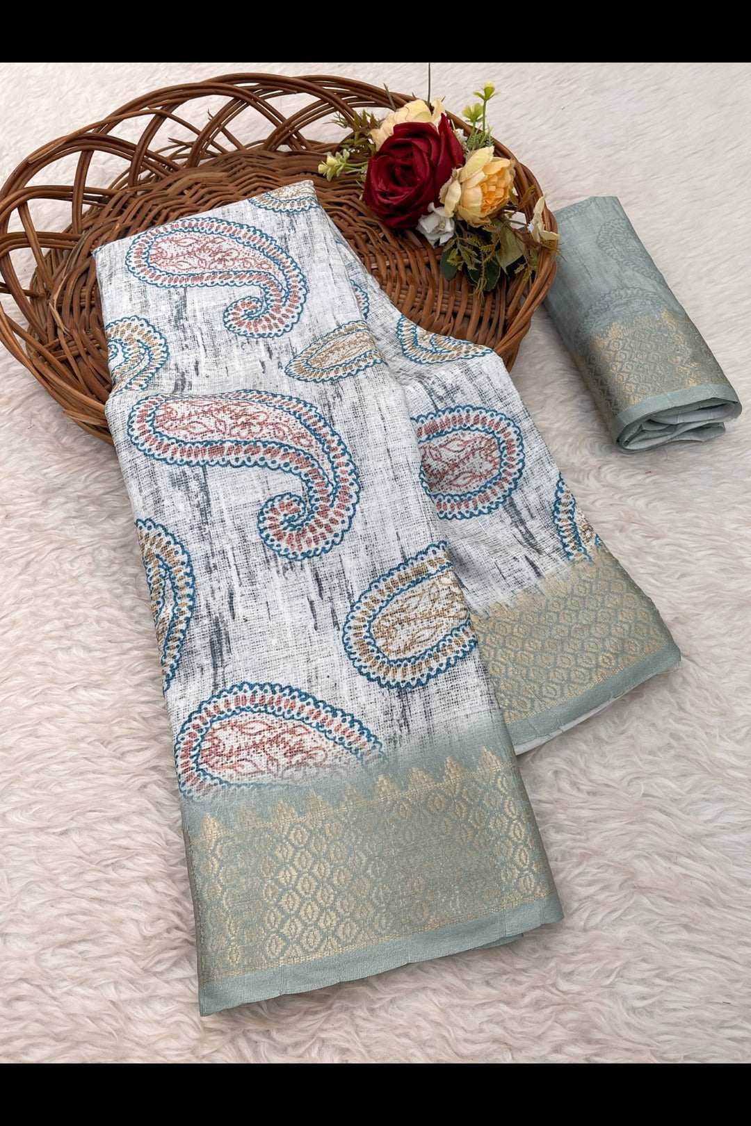 Grey Colour Silk Saree