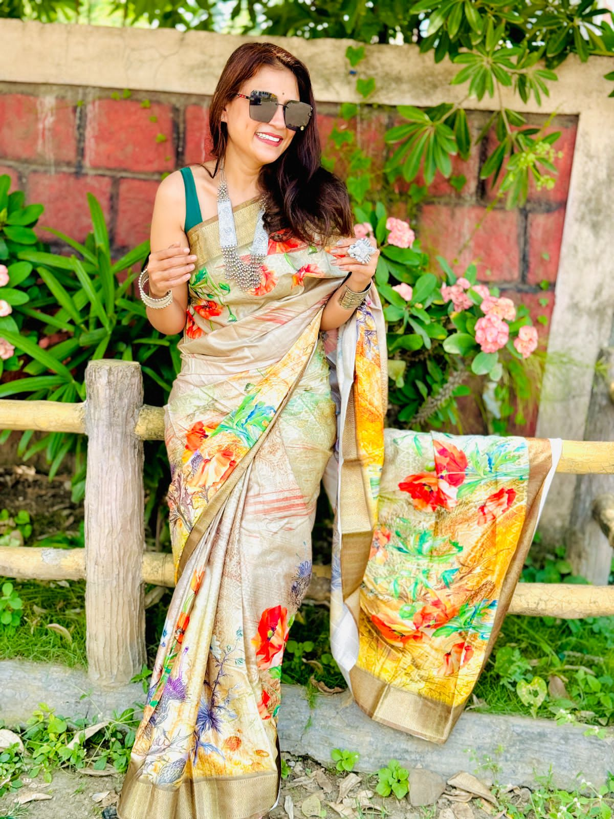 Golden Dola Silk Saree