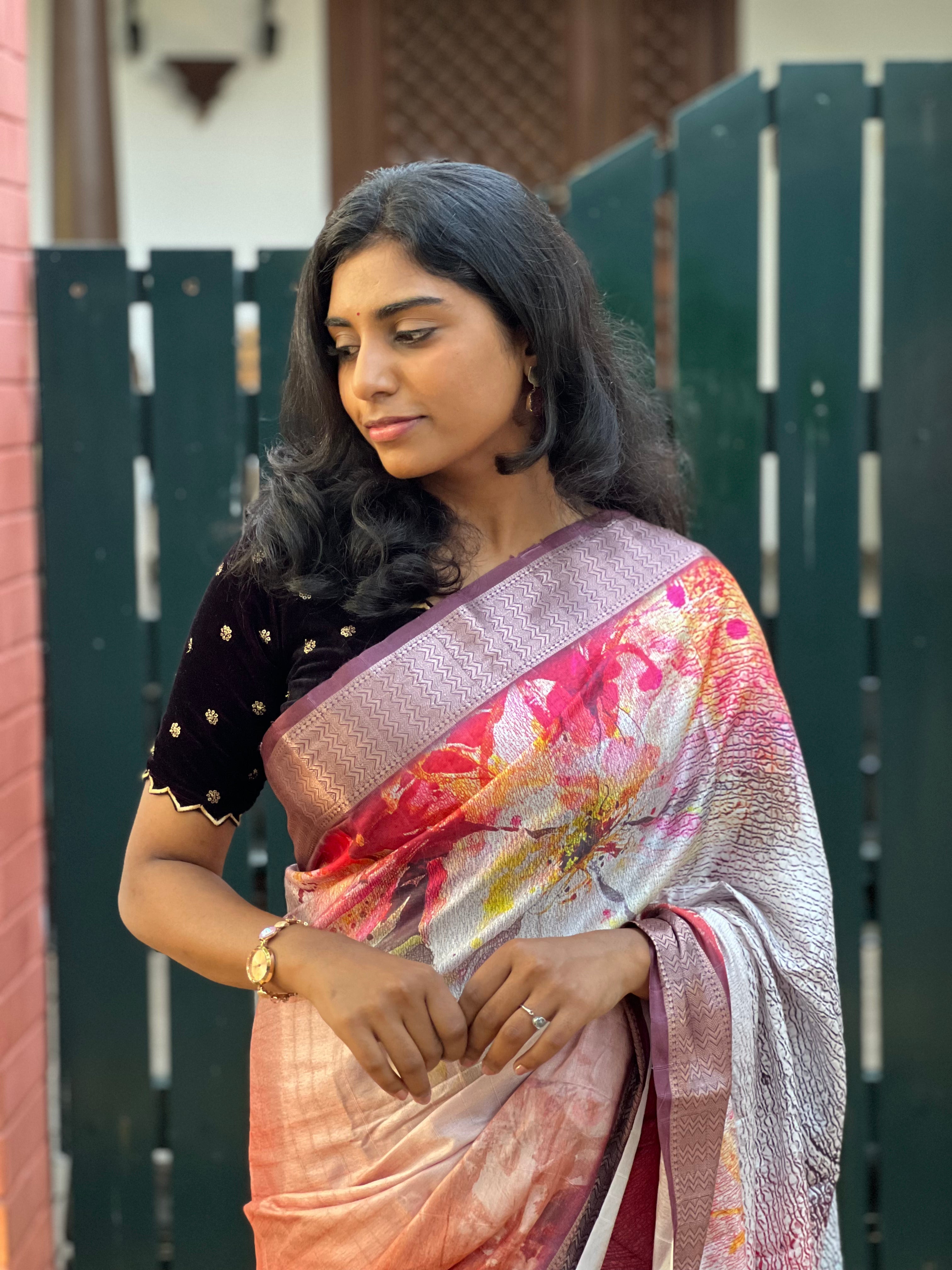 Maroon Colour Silk Saree