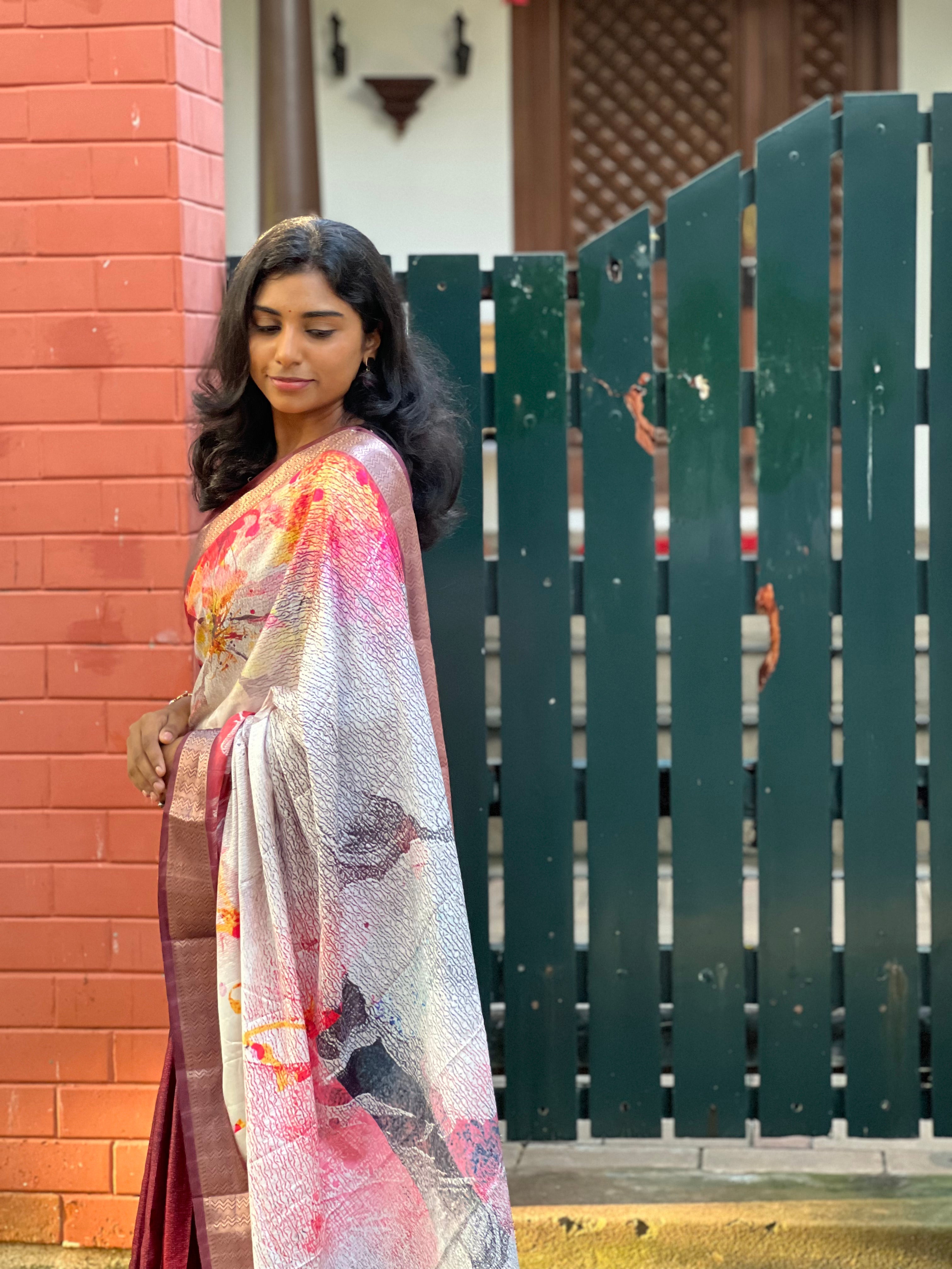 Maroon Colour Silk Saree